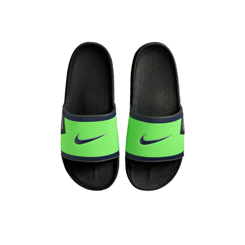 Nike Offcourt Slip Resistant Abrasion Resistant Slide Slippers Unisex Black Green-2