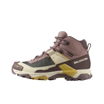 SALOMON X ULTRA 5 Anti-Slip Wear-Resistant Mid-Top Hiking Shoes Women's Beige Umber