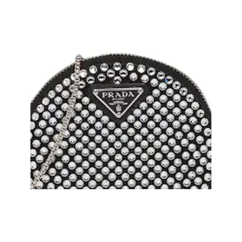 PRADA Crystal Shoulder Bag, Crossbody Bag Women's Black-6