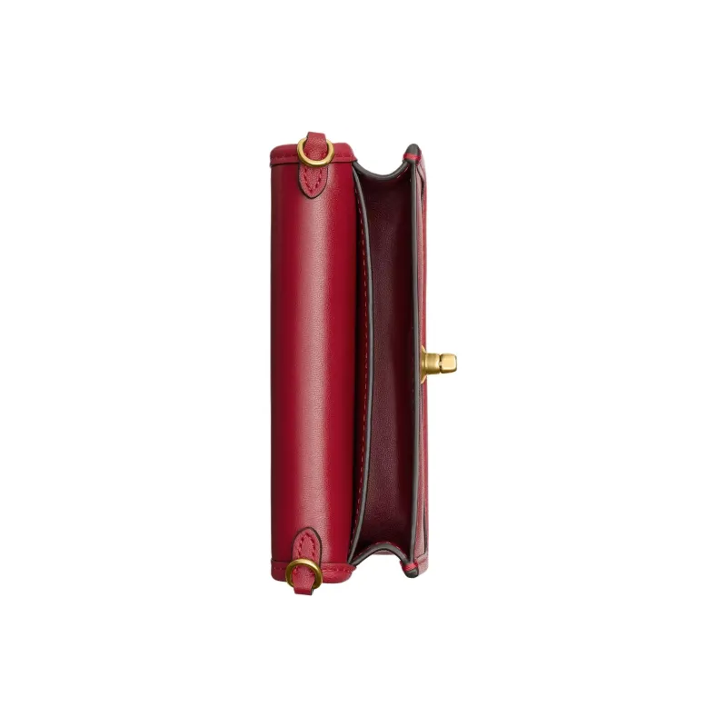 COACH Dinky Glove Tanning Shoulder Bag Mini Women's Brass & Rubies-3