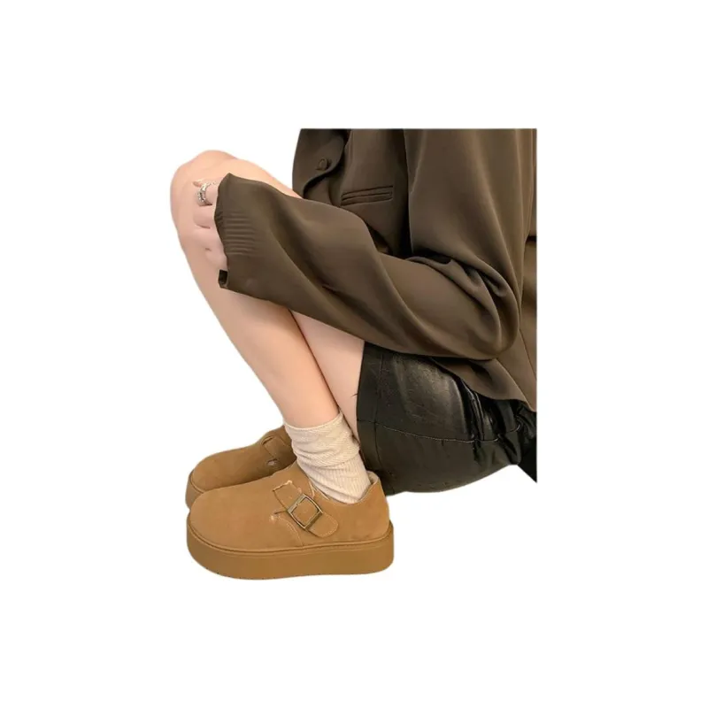 Yamada Hyakuju Home Slippers Chestnut Antelope Brown-2