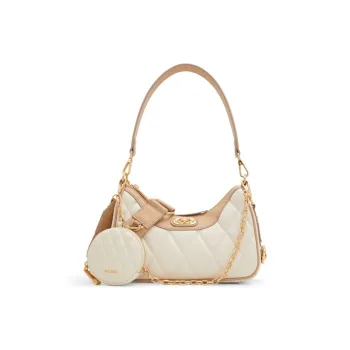 ALDO Artificial Leather Shoulder Bag Medium Size Women's Bone/Black White
