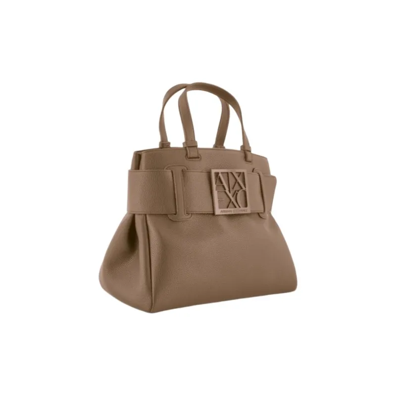 ARMANI EXCHANGEAE Fabric Tote Bag, Shopping Bag, Handbag Trumpets Women's Dark Umber-1