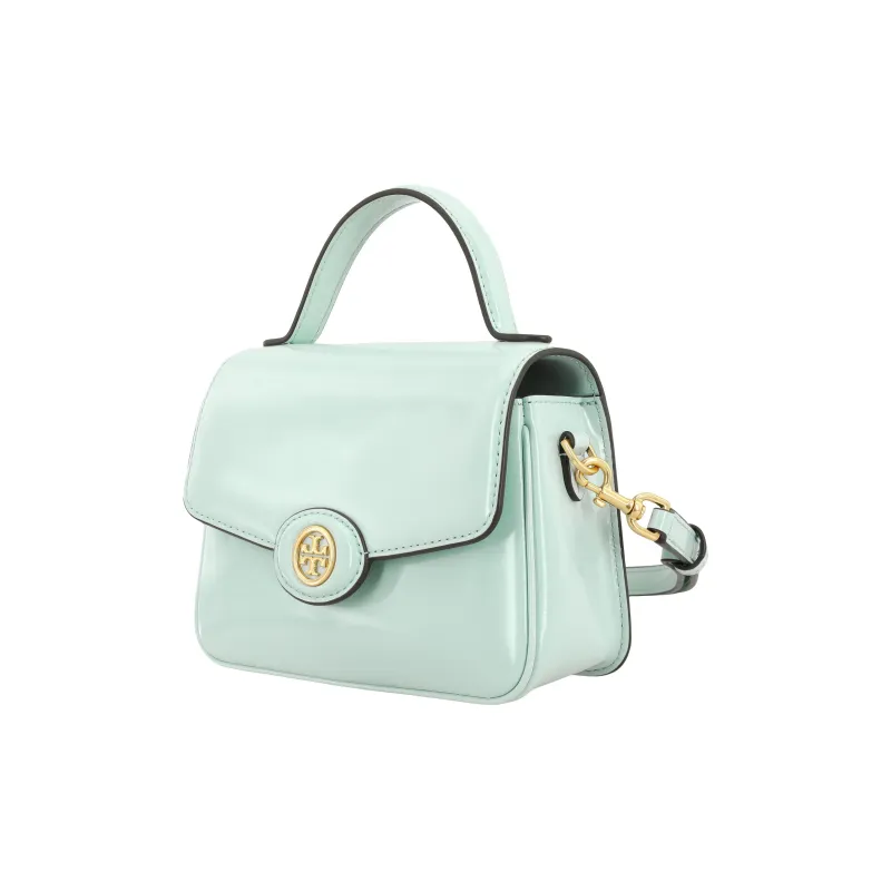TORY BURCH Robinson Patent Leather Shoulder Bag Crossbody Bag Handbags Small Size Women's Light Blue-1