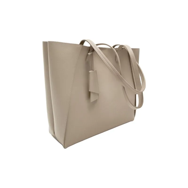 ZARA Polyurethane Tote Bag Shopping Bag Shoulder Bags Women's Gray-1