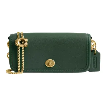 COACH Leather Crossbody Bag Mini Women's Hunter Green
