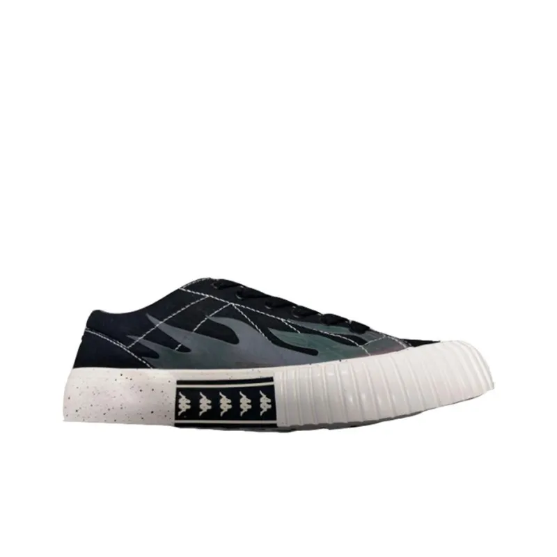 Kappa One Piece Portgas D. Ace Anti-Slip Wear-Resistant Breathable Lightweight Low-Top Canvas Shoes Unisex Black-1