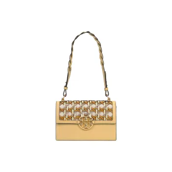 TORY BURCH Miller Cow Leather Trunk Bag Shoulder Bag Small Size Women's Yellow