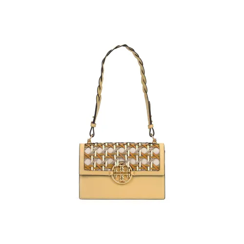 TORY BURCH Miller Cow Leather Trunk Bag Shoulder Bag Small Size Women's Yellow