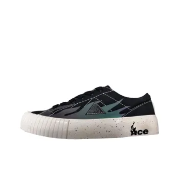 Kappa One Piece Portgas D. Ace Anti-Slip Wear-Resistant Breathable Lightweight Low-Top Canvas Shoes Unisex Black