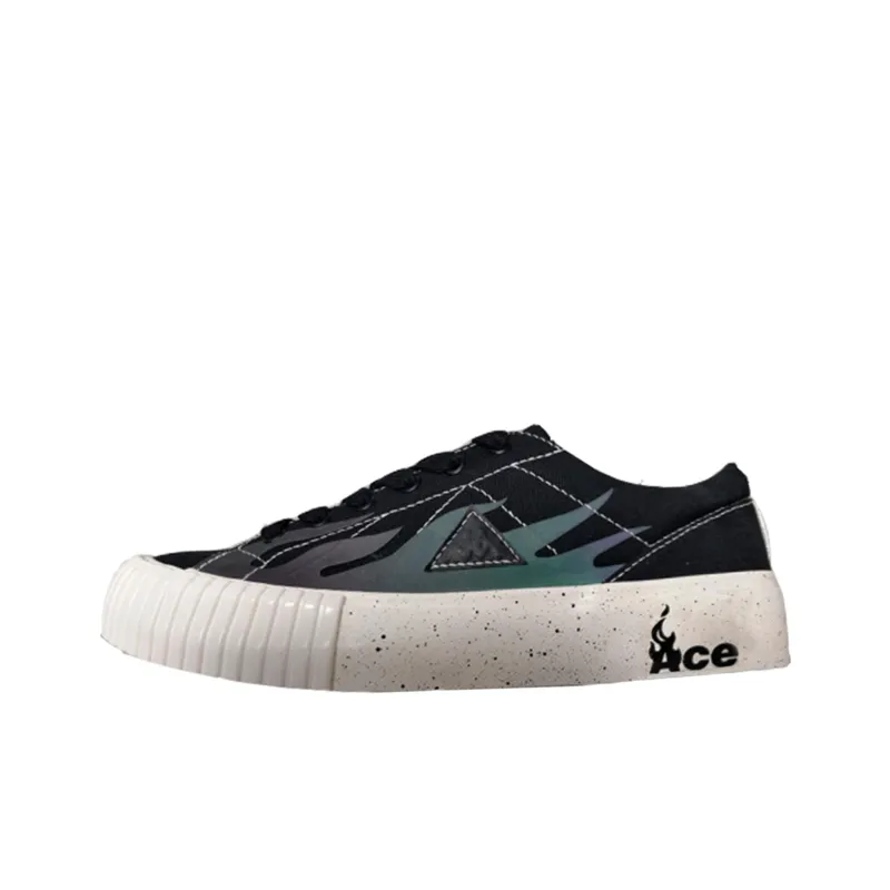 Kappa One Piece Portgas D. Ace Anti-Slip Wear-Resistant Breathable Lightweight Low-Top Canvas Shoes Unisex Black-0