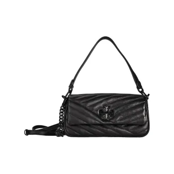 TORY BURCH Kira Leather Envelope Bag, Crossbody Bag, Shoulder Bag Women's Black