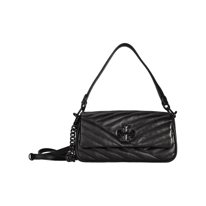 TORY BURCH Kira Leather Envelope Bag, Crossbody Bag, Shoulder Bag Trumpets Women's Black-0