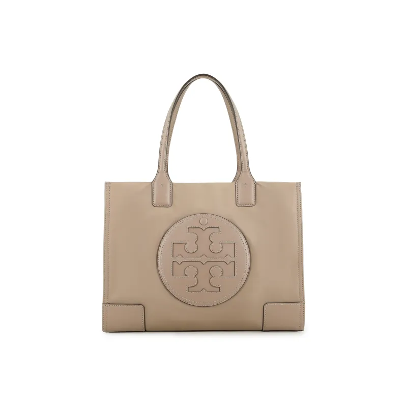 TORY BURCH Ella Polyamide Tote Bag Shopping Bag Shoulder Bag Handbag Small Size Women's Gray-0
