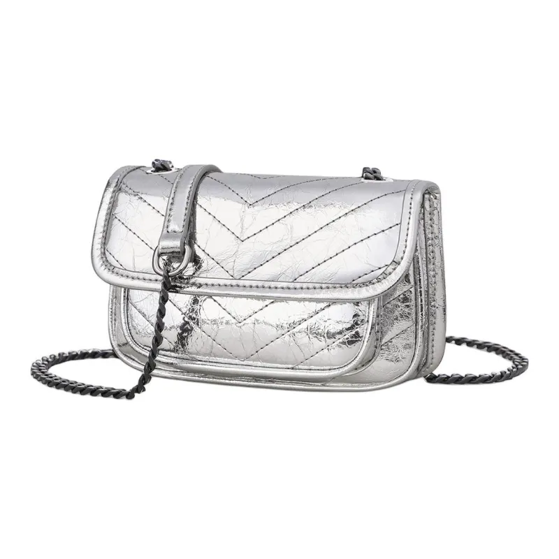 MILLIE'S Cow Leather Underarm Shoulder Bag, Crossbody Bag, Messenger Bag Women's Black/Silver-8
