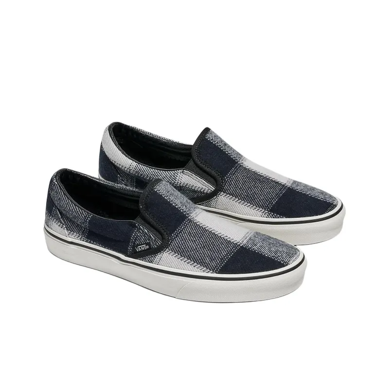 Slip On Classic Vans 'Brushed Plaid Black White'-1