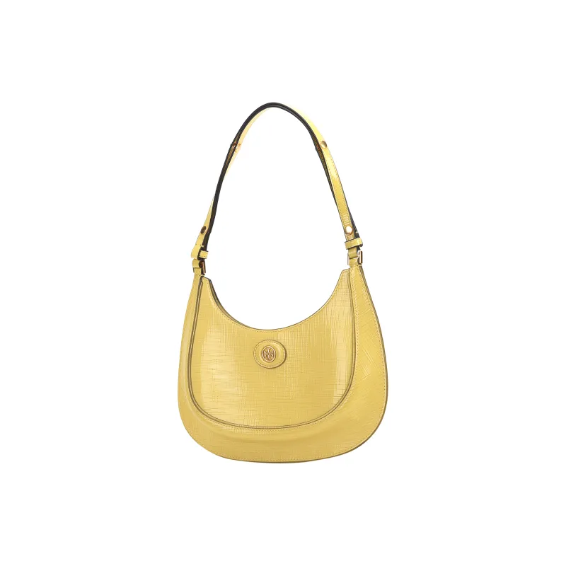 TORY BURCH Robinson Cow Leather Crescent Bag Handbag Shoulder Bag Women's Yellow-1