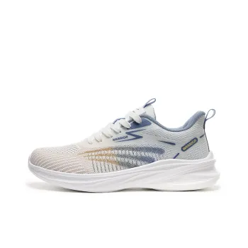 Warrior Cushioning Rebound Lightweight Breathable Low Top Running Shoes Men's White Light Blue