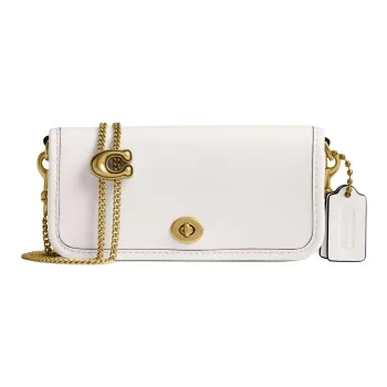 COACH Dinky Glove Tanning Shoulder Bag Mini Women's Brass & Chalk
