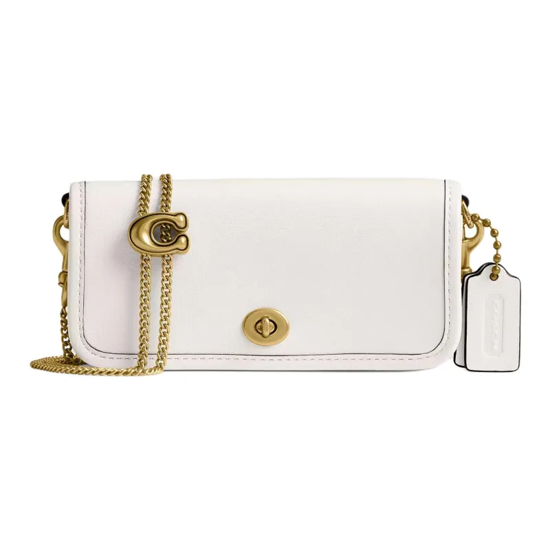 COACH Dinky Glove Tanning Shoulder Bag Mini Women's Brass & Chalk-0