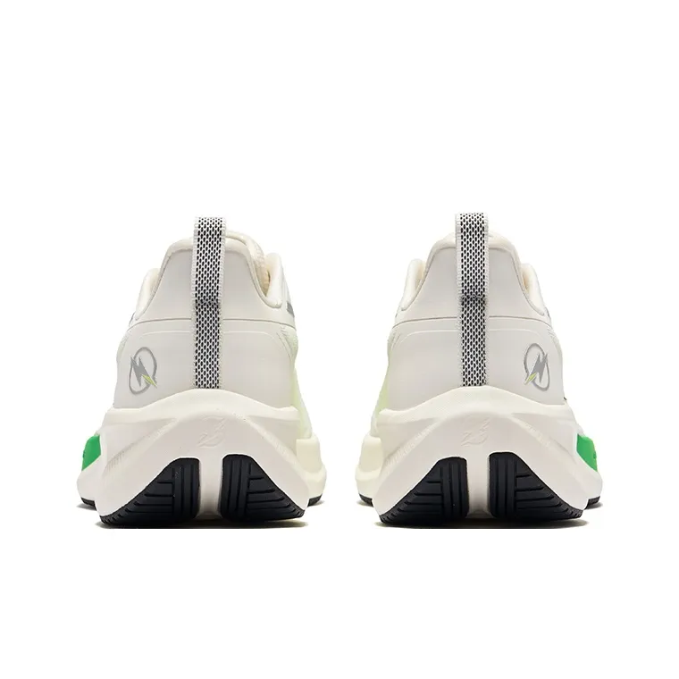 Erke Cushioning Lightweight Rebound Low Top Training Running Shoes Men's White Green-3