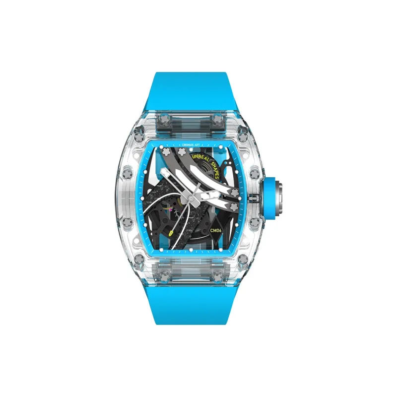 CRONUSART Crystal Fantasy Automatic Mechanical Movement Eco Friendly Fluoroelastomer Strap Watch Unisex Cut Out Dial-30