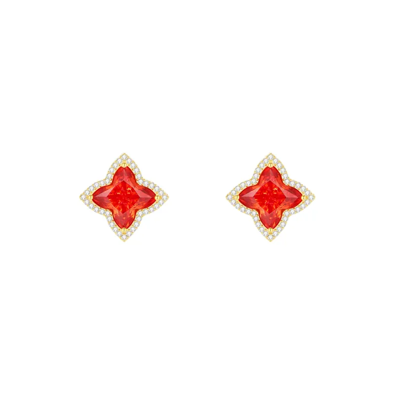 LUCKY ZHY S925 Silver Stud Earrings Women's-0