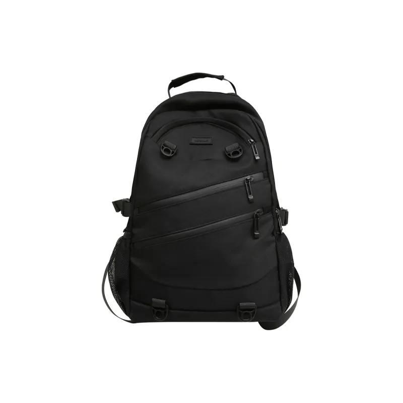 NOMK Nylon Backpack Unisex Black/White/Gray/Red/Brown-0