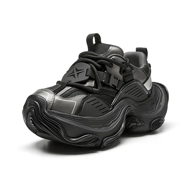 XMZY Dune Series Sandalwood Height Increasing Wear-Resistant Low-Top Chunky Sneakers Unisex-34
