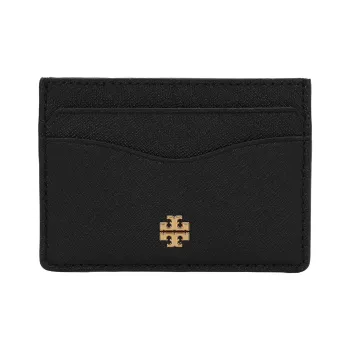 TORY BURCH Emerson Leather Card Holder Women's Black