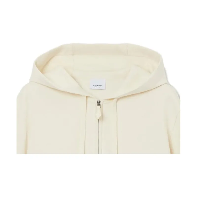 Burberry Cashmere Blend Zip Hoodie Jackets & Coats Women's White-4