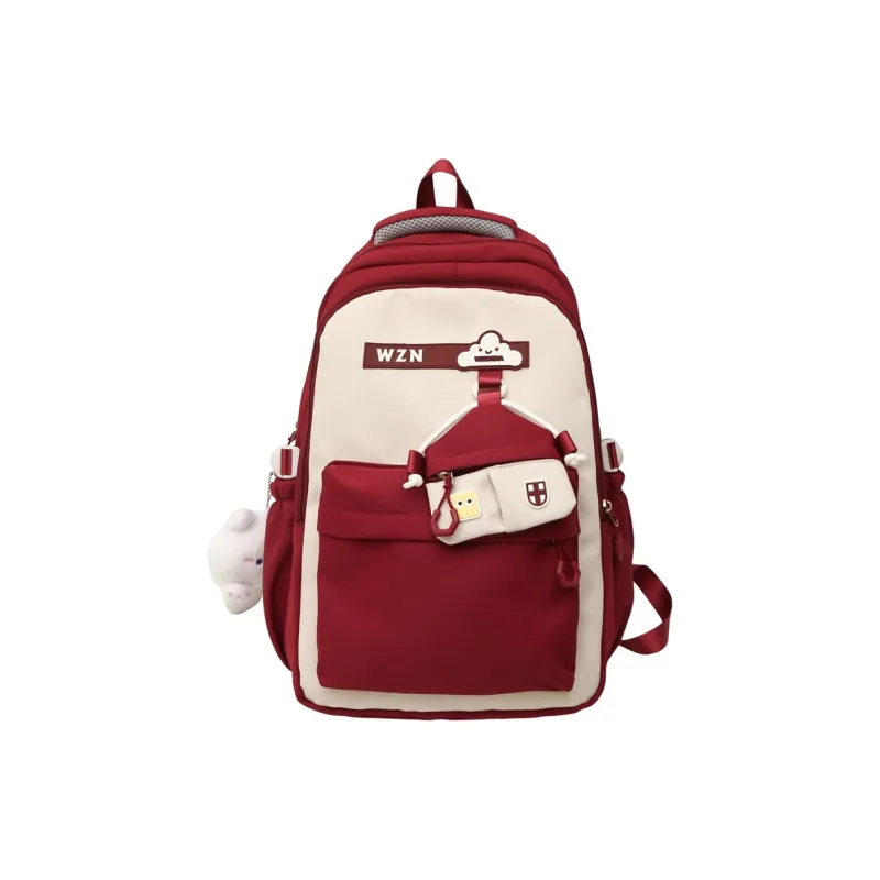 REDOO Nylon Backpack Women's Black/Red/Pink/Purple/Khaki/Orange-19