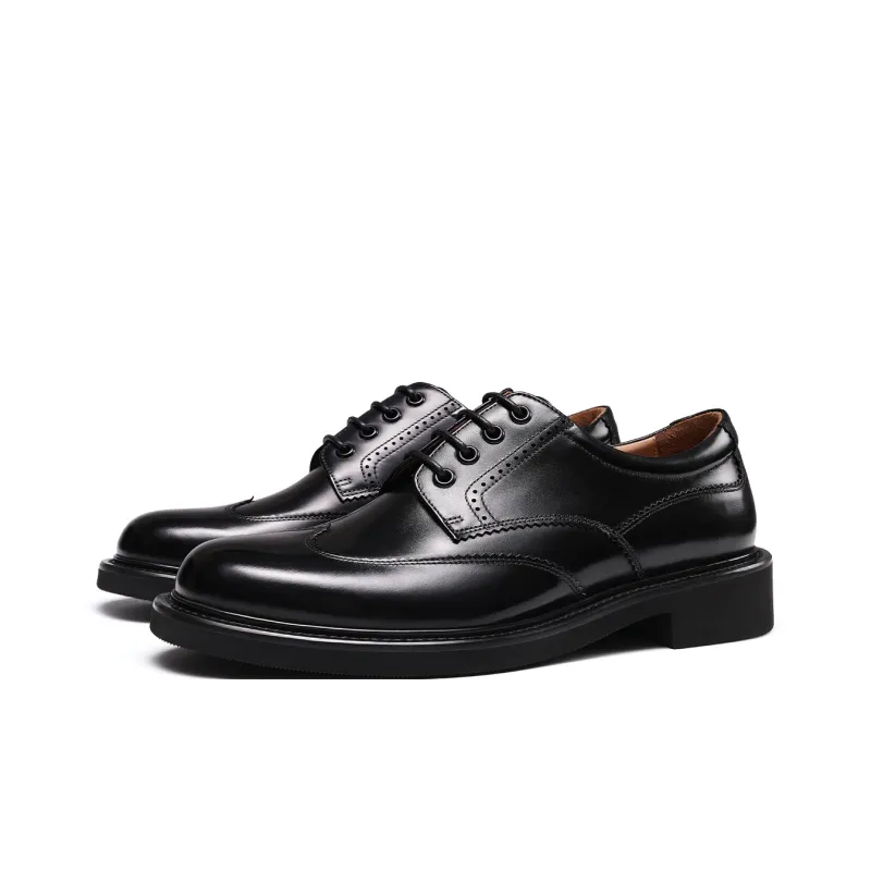 TRUFFAUT Italian Version Highlight Derby Shoes Casual Shoes Men's Black-6