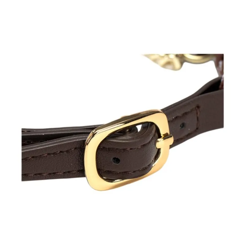 JELLYTOYBOY Zinc Alloy Braided String Artificial Leather Bag Accessory Pendant Unisex Brown-3