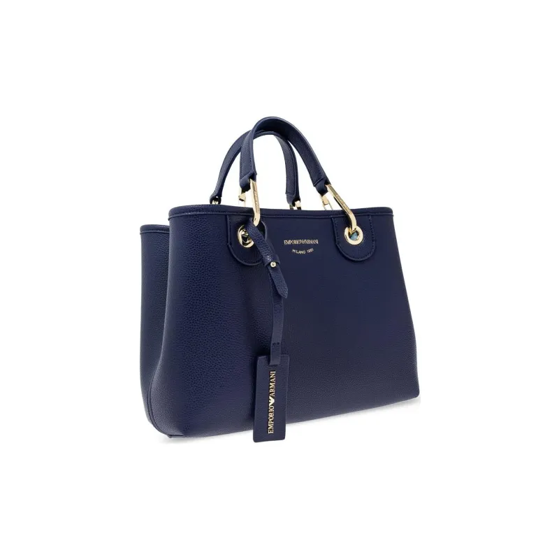 EMPORIO ARMANI Pu Synthetic Leather Tote Bag, Shopping Bag, Shoulder Bag, Crossbody Bag, Handbag Women's Blue-3