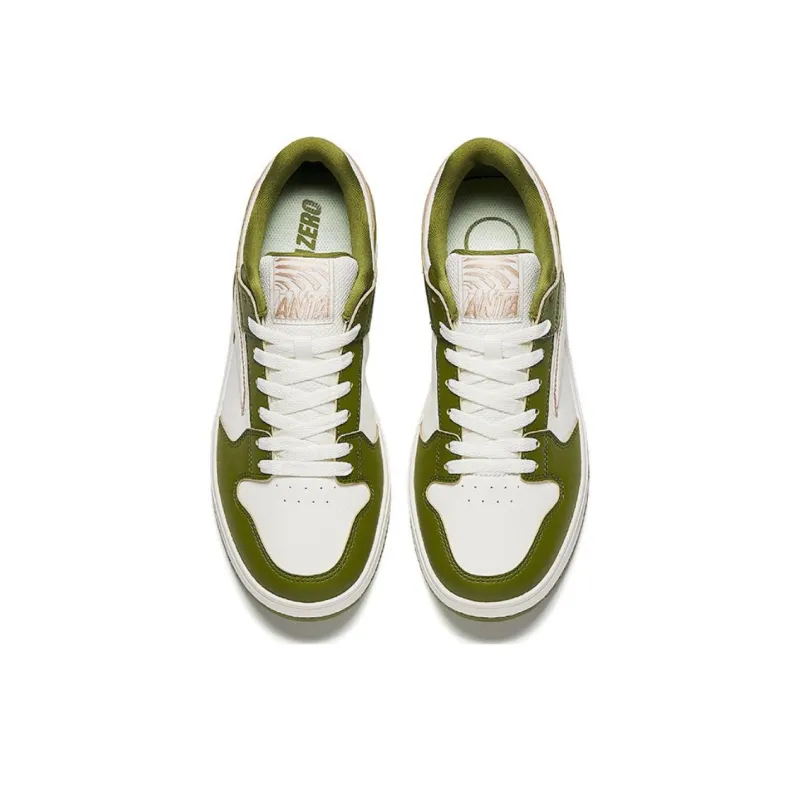 Anta Non slip Wear resistant Shock Absorption Low Top Skateboard Shoes Men's White Green-2