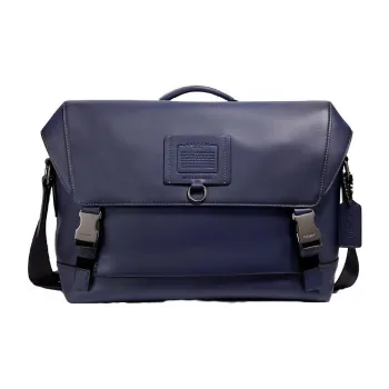 COACH Rivington Leather Messenger Bag Briefcase One Shoulder Handbag Men's Dark Blue