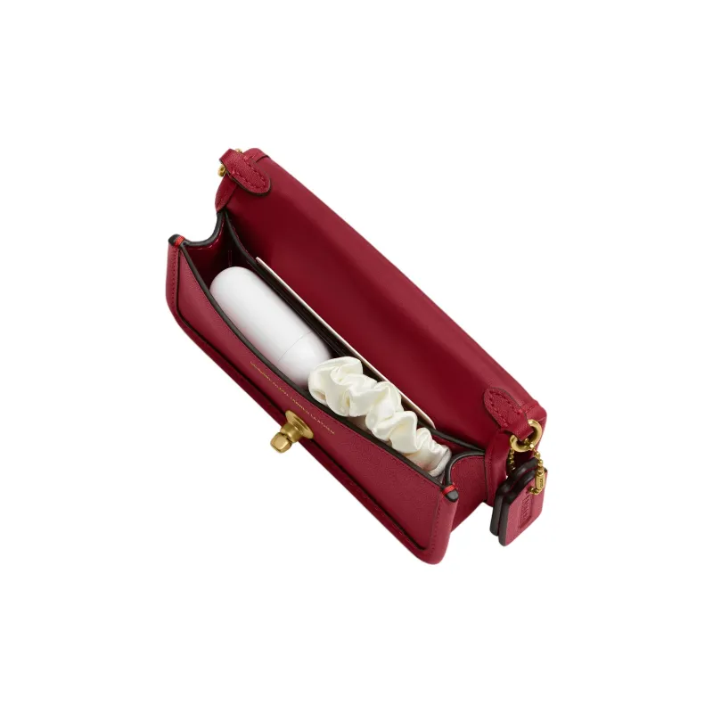 COACH Dinky Glove Tanning Shoulder Bag Mini Women's Brass & Rubies-4