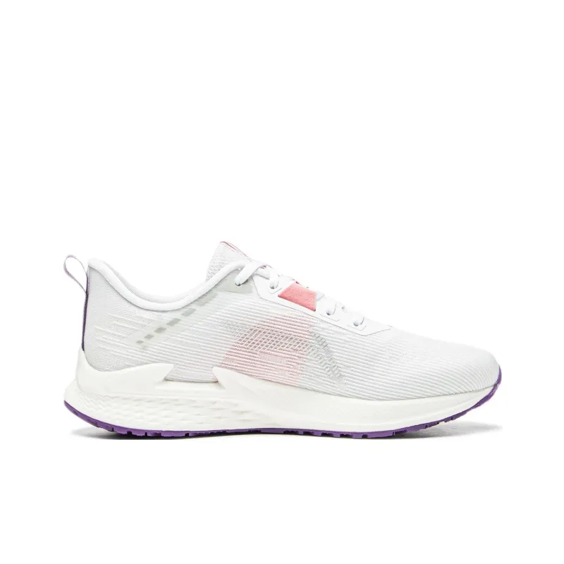 LiNing Anti Slip And Wear Resistant Breathable Low Top Casual Running Shoes Women's White Purple-1