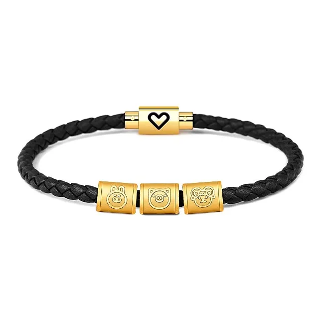 HUIYU Alloy Cow Leather Bracelets Unisex-26