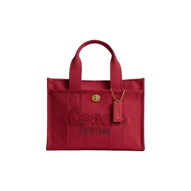 COACH Cargo Fabric Tote Bag, Shopping Bag, Shoulder Bag, Handbag Medium Size Women's Ruby Color-0