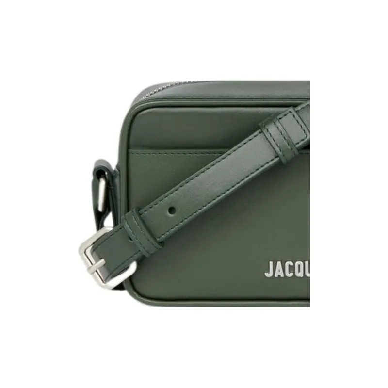 Jacquemus Smooth Calf Leather Handheld Shoulder Bag Crossbody Bag Men's Dark Green-3