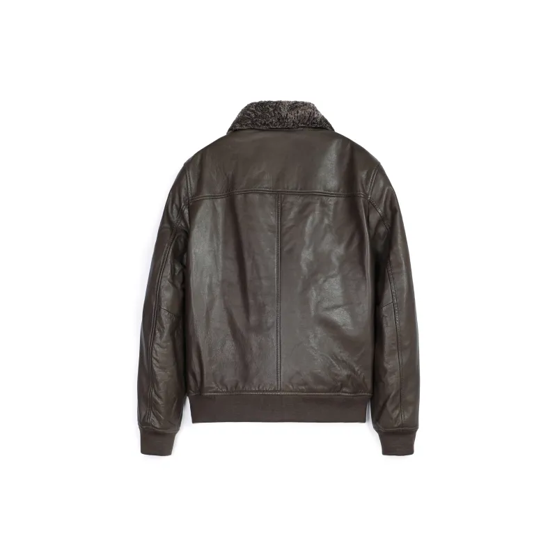 MCS Leather Jacket Men's Coffee-1