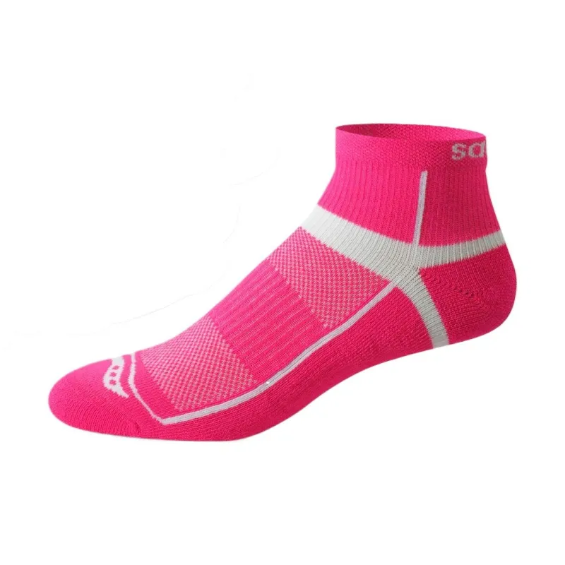Saucony Inferno Quarter Cushioned RunDry®Pro Ankle Socks Unisex 3 Pack Bright Pink-1