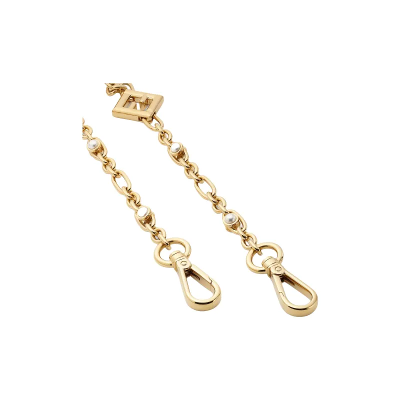 FENDI Brass Bag Shoulder Strap Women's Gold-2