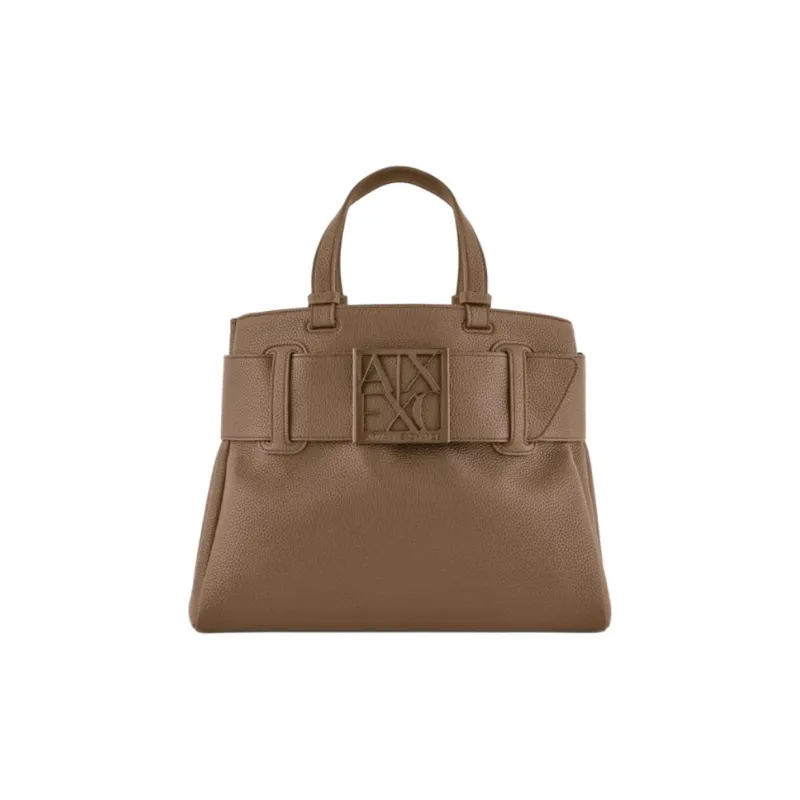 ARMANI EXCHANGEAE Fabric Tote Bag, Shopping Bag, Handbag Trumpets Women's Dark Umber-0
