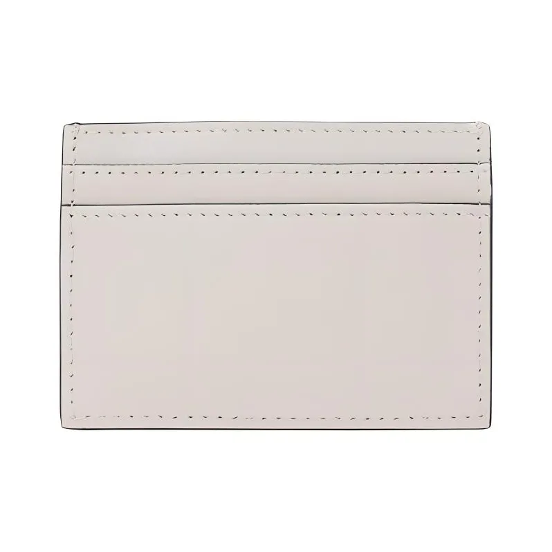 MOSCHINO Cow Leather Card Holder Women's Ivory White-2