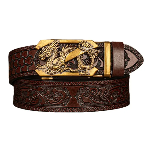 YUZHAOLIN Cow Split Leather Belt, Gift Box Set Unisex 3.4cm-10
