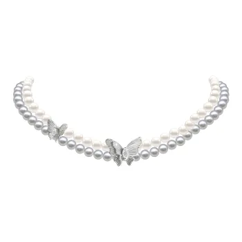 KEYS VIA Copper Alloy Synthetic Cubic Zirconia Faux Pearl Necklaces Women's