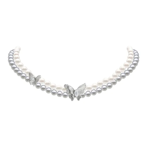 KEYS VIA Copper Alloy Synthetic Cubic Zirconia Faux Pearl Necklaces Women's